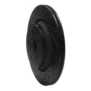 Volvo XC90 Brake Rotor (1) - Rear Left - R1 Concepts - Drilled & Slotted - Black - `03-`14